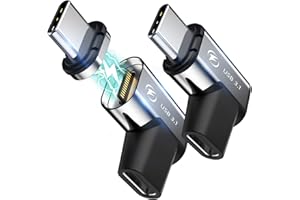 HanCenDa 2Pack USB C Magnetic Adapter 24Pin Magnetic USB C Adapter, Support PD 100W Quick Charge, USB 3.1 10Gbps Data Transfer, 4K@60Hz Video Output for MacBook Pro/Air USB-C Laptop