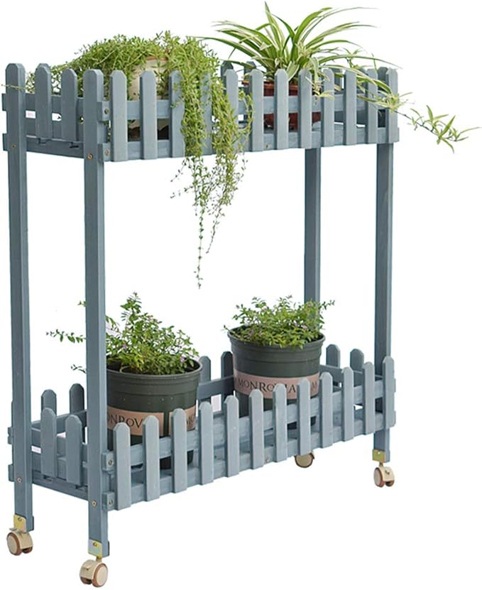 XXSC-ZC Tiesto Rack Planta Soporte De Madera Cubierta Jardín De