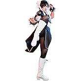 Micotaku Street Fighter Officially Licensed Women's Deluxe Classic Chun Li Black Cosplay Costume Golden Embroidery