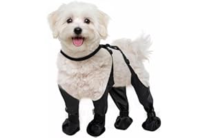 HY-MS Dog Boots Suspenders, Waterproof Dog Rain Boots Adjustable Pet Paw Protectors for Winter Snowy Day| Waterproof in Rainy