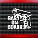 Baby On Board # 4 Gun Car Sticker Truck Window Vinyl Decal White