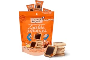 MICHEL & AUGUSTIN Michel et Augustin Cookies, Individually Wrapped Snacks, Gourmet Milk Chocolate & Caramel Shortbread, 15 French Butter Cookies