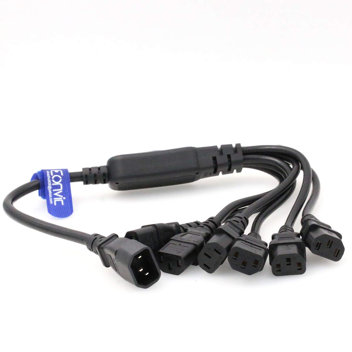 Eonvic IEC 320 C14 to 6 x C13 Y Splitter Power Cord, 10A, 250V, IEC Male to 6 Female Cable