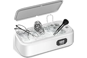 TEBAL Ultrasonic Jewelry Ring Cleaner, 50Khz,25oz(700ml),50w,Portable Professional Ultrasonic Cleaning Machine for Eyeglass, Jewelry, Ring,Watches, Blade Razor