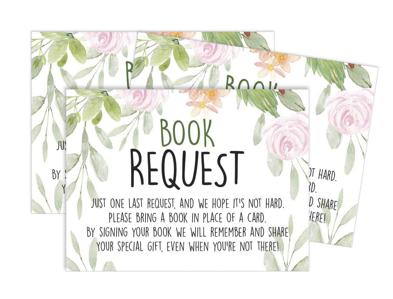 Inkdotpot 30 Floral Gender Neutral Baby Shower Book Request Cards Bring A Book Instead Of A Card Baby Shower Invitations Inserts Games