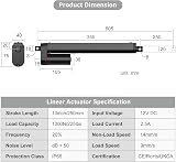 Justech 250mm 10in Linear Actuator 1000N 12V Heavy Duty Aluminum Motor view 4