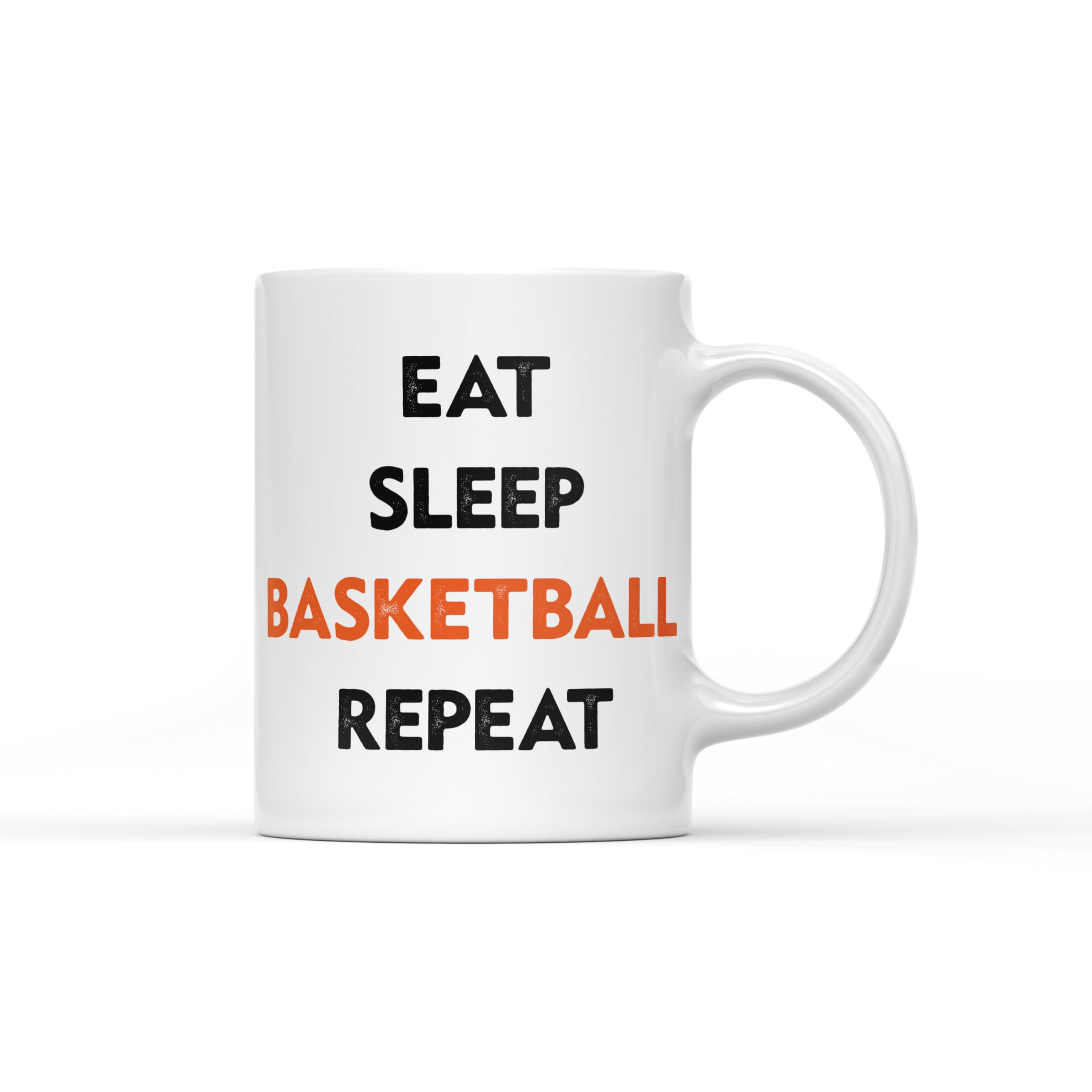 DV DESIGN 1 x Eat Sleep Basketball Repeat Mug - Orange Ball Sports Men's Boy's Cup #71138