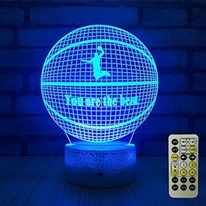 FlyonSea, Basketball Beside 7 Colors Change + Remote Control with Timer Night Light Optical Illusion Lamp As a Gift…