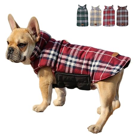 TFENG Hundemantel Hundejacke für Hunde Welpen, Gepolstert Puffer Umkehrbares Design Weste Regenmantel