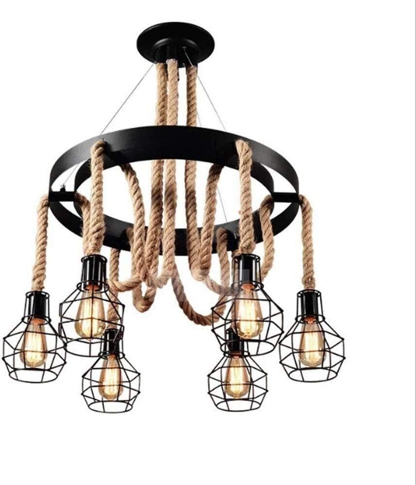 Chandelier American chandelier chandelier creative hemp clothing store personalized retro nostalgia coffee bar restaurant chandelier wrought iron ornaments wind industry Household lighting, stylish an