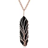 MAIBAOTA Black Obsidian Crystal Necklace for Women