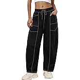 BEINF Womens Barrel Sweatpants Drawstring Elastic Waisted Casual Wide Leg Lounge Baggy Pants with Pockets