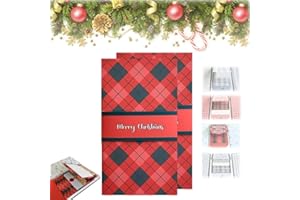 AOREK Handmade Waterfall Christmas Gift Card Booklet, Christmas Envelope Booklet for Cash, DIY Surprise Xmas Money Card Sleeve Book Holder, Xmas Holiday Party Supplies Gifts for Friends Family(#1 2PCS)