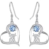 MEIDERBO Highland Cow Earrings 925 Sterling Silver Highland Cow Dangle Stud Leverback Hoop Earrings Highland Cow with Sunflower Jewelry Highland Cow Gifts for Women