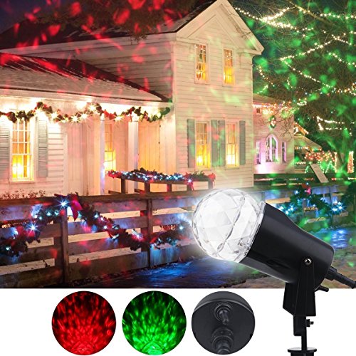 YMing Christmas Projector Lights, Kaleidoscope Rotating Indoor Outdoor LED Spotlight Star Light Shower Red and Green for Christmas Holiday Decoration