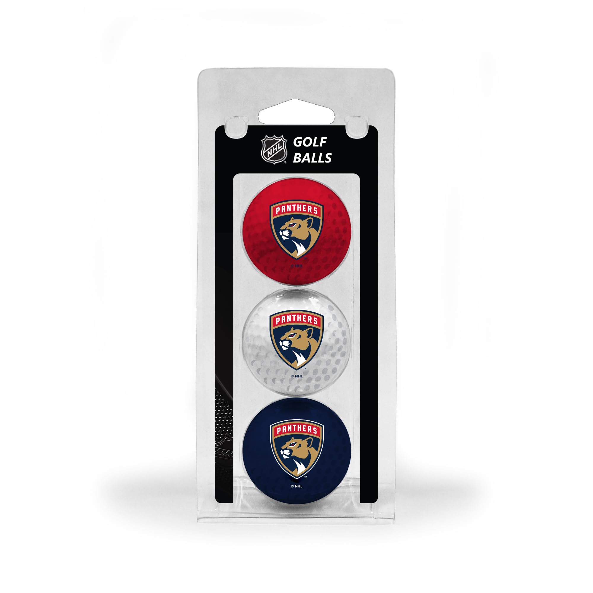 Team Golf NHL Florida Panthers 3 Golf Ball Pack Regulation Size Golf Balls, 3 Pack, Full Color Durable Team Imprint