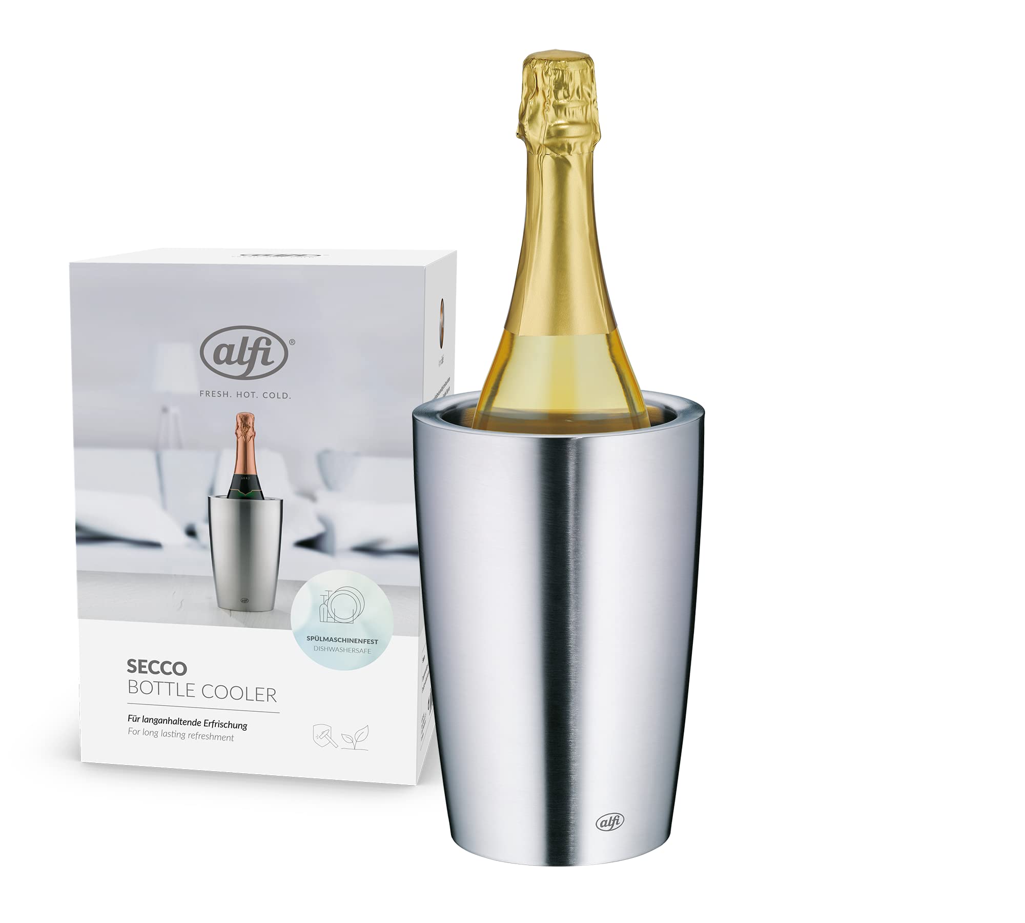 ALFI bottle cooler Secco, Cooler for champagne bottle, Stainless steel, Mat, 467205100