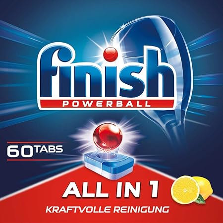 Finish All in 1 Citrus Spülmaschinentabs, Geschirrspültabs für kraftvolle Reinigung, Geschirrspülmittel, XXL Pack, 60 Tabs