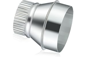 Otoolling 4 Inch to 3 Inch Duct Reducer Increaser Galvanized Steel Air Duct Adapter Round Crimped Pipe Connector Fitting Coupling for HVAC Ventilation Systems