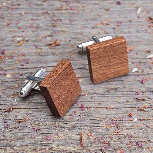 Wood cufflinks. Square cufflinks. Custom personalized
