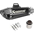 RA ACCESSORIES Universal Slip On Exhaust Silencer 36-51mm Muffler Pipe for All Motorcycle (Full Carbon)
