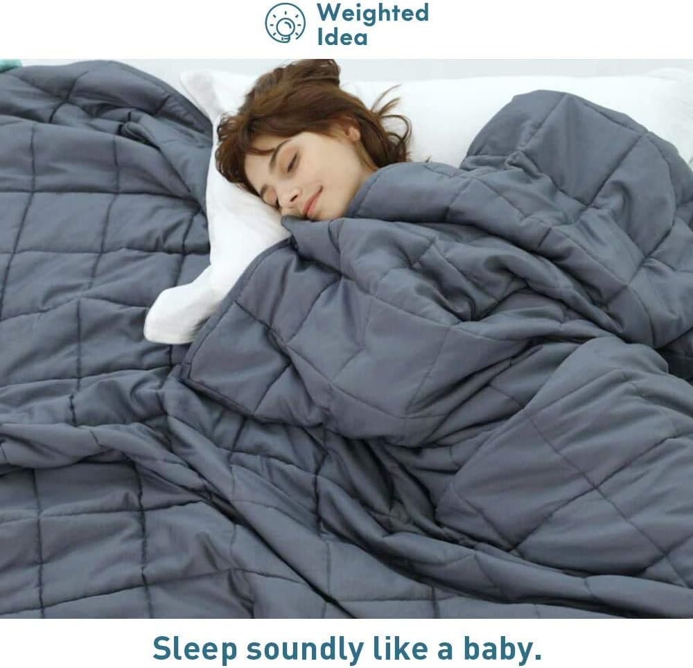 Weighted Idea Cool Weighted Blanket Twin Size 15 Pounds, for Adults (48''x78'', Grey): Kitchen & Dining