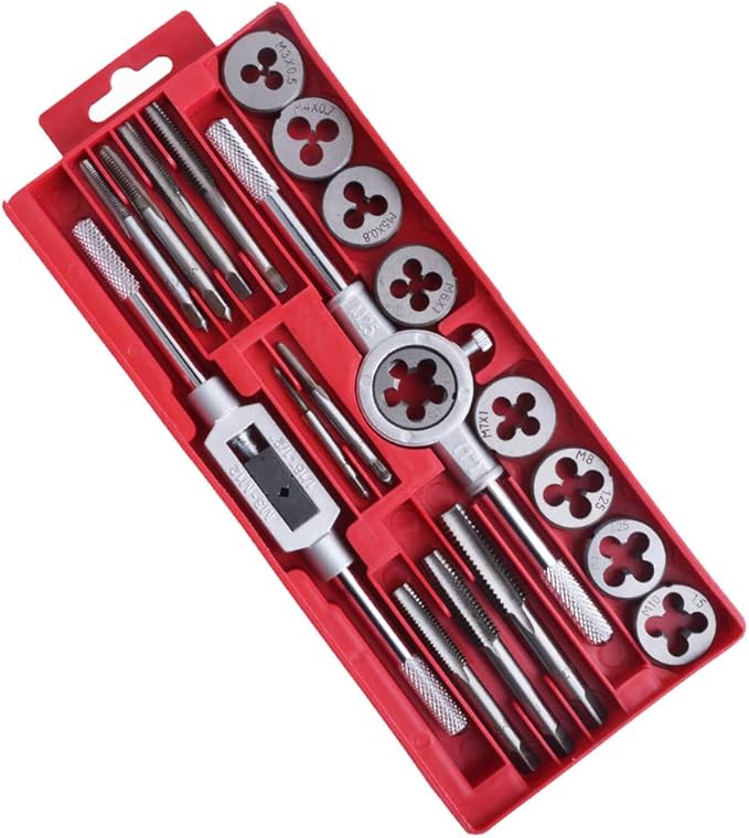 Gunpla Tap and Die Set 20 Pieces Tungsten Alloy Steel Metric Tap and