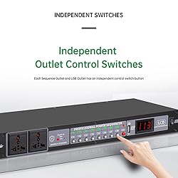 FMUSER 10-Outlet Power Sequencer Conditioner, 3000W
