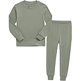 VAENAIT 6M-12Y Toddler Toddler Kids Toddler Girls Boys Soft Comfy Modal Tencel Solid Raglan Sleepwear Pajamas Pjs 2pcs Set