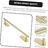 YUET Brushed Brass Towel Rail 40 cm Self-Adhesive No Drill 304 Stainless view 2
