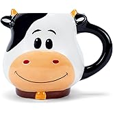 100 North ESNCHMG-CW Black and White Spotted Cow Character 18 ounce Glossy Ceramic Coffee Tea Cup Mug For Your Favorite Morning Brew