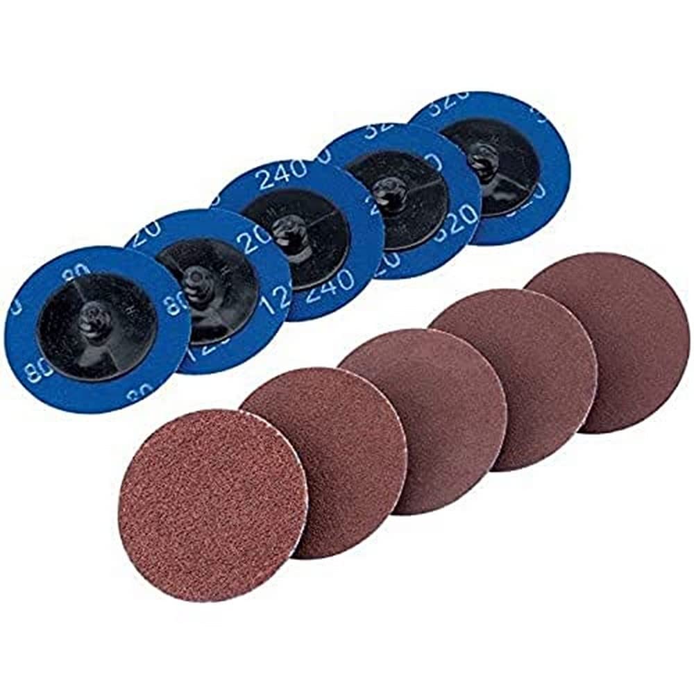 Draper SD2AB Assorted Aluminium Oxide Sanding Discs, Blue, 50 mm, Set of 10 Piece