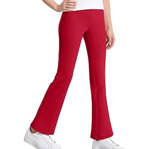 Ayolanni Flare Leggings for Girls School Uniform Workout Tights Yoga Dance Bootcut Pants Bell Bottoms Casual Kids Clothes
