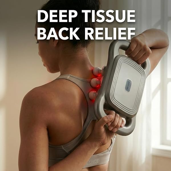 BEAUTI4U 16 HEAD DEEP TISSUE MASSAGER WITH RED LIGHT THERAPY, MULTI HEAD MASSAGE GUN, 9 SPEEDS & 9 MODES, TYPE-C RECHARGEABLE FULL BODY BACK MASSAGER, KNOT BUSTER 2.0 MUSCLE MASSAGE TOOL