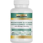 Nature's Lab Gold Magnesium + Ashwagandha with L-Theanine - Promotes Stress Management & Mood Health* - 60 Capsules (30 Day Supply)