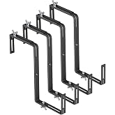 NBPUJ Adjustable Planter Box Brackets,Enhanced Bottom Support,Universal Outdoor Hanging Brackets,Flower Box Brackets for Fence Railings, Windowsill, Patio, Garden,Balcony. (Black)