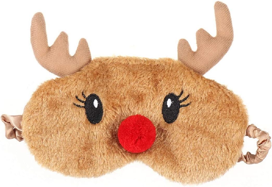Jenna™ Fur Sleeping Eye Mask for Insomnia, Meditation, Puffy Eyes and Dark Circles Fur RedDeer