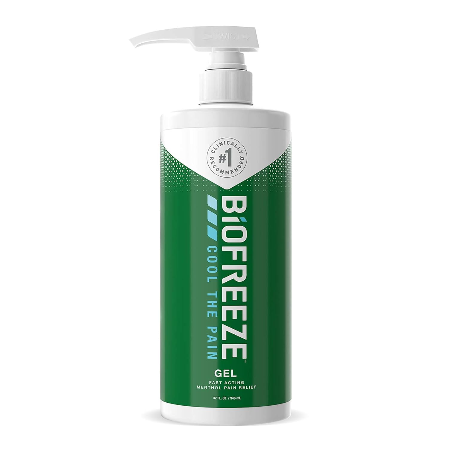 Biofreeze Pain Relief Gel, 32 oz. Pump, Green (Packaging