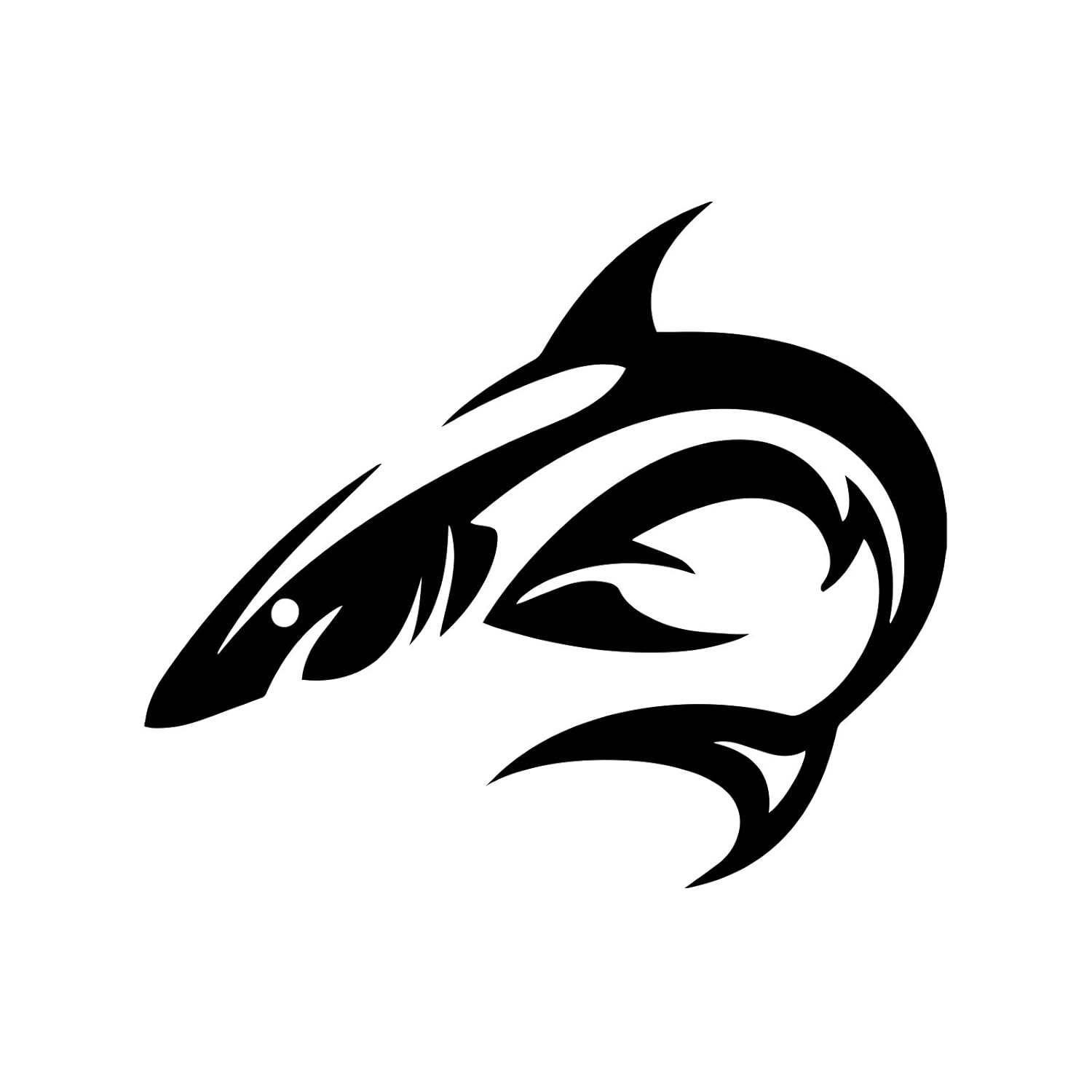 Bargain Max Decals Tribal Shark Silhouette Decal Notebook Car Laptop 5.5" (Black)