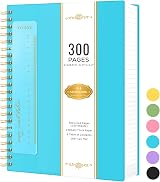 NIRMIRO A4 Lined Spiral Notebook 300 Pages 100 GSM PVC Cover Blue 21 x 28.5cm