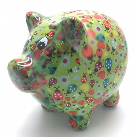 Pixie The Pig Ceramic Money Box In Green Amazon Co Uk Kitchen Home - 