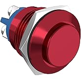 STARELO 16MM 5/8" Momentary Push Button Switch High Round 250V AC 5A 12V 36V DC 2A 1NO SPST Waterproof Aluminum Shell(Red).