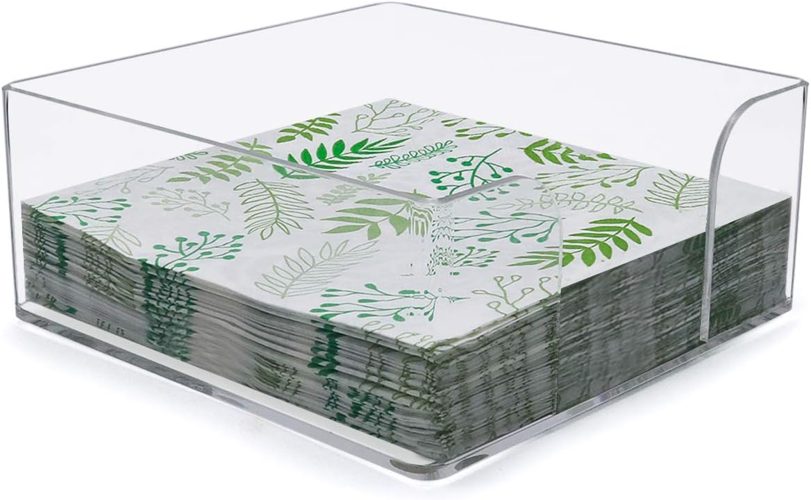 Napkin Holder, Clear Acrylic Cocktail Napkin Holder for Restaurant