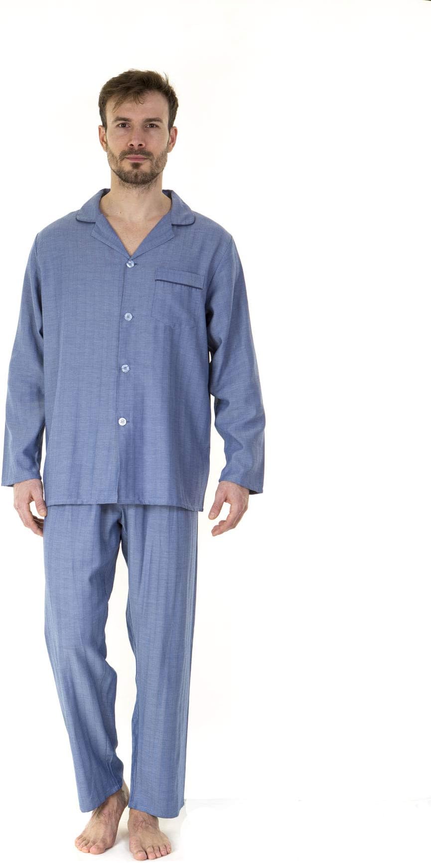 Mens 100% Cotton Long Pyjama Lounge Wear