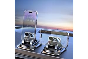 360-Degree Rotatable Car Phone Mount, Dashboard Phone Holder for Vehicle Use (Black)