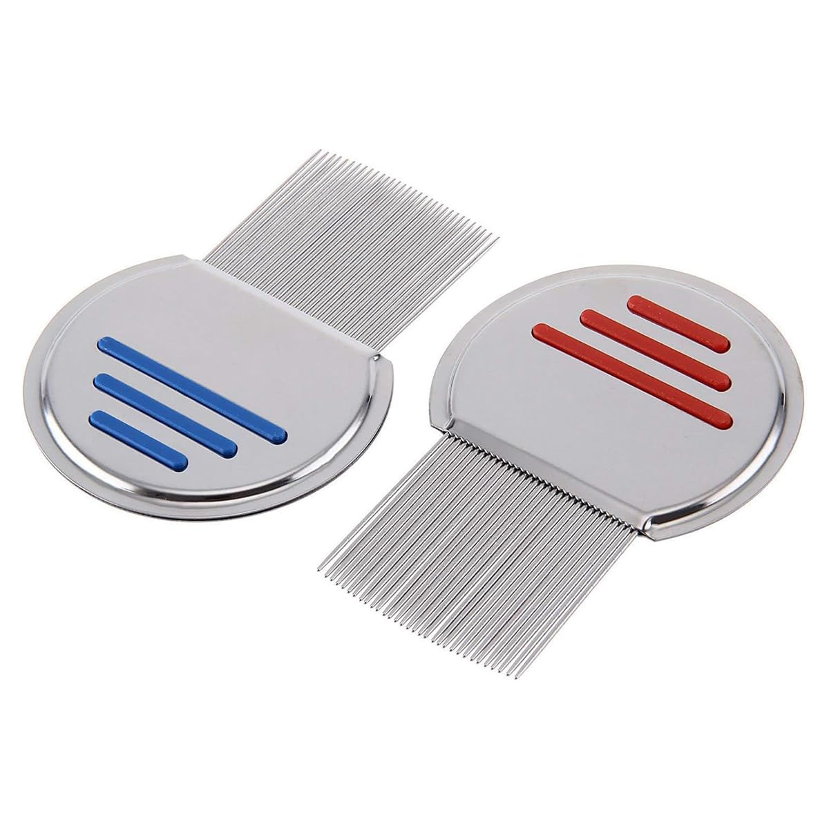 CENPEK 2 Pack Stainless Steel Lice Combs for Head Nit Treatment - Double Sided Teeth for Adults and Pets - Effective Flea Lice Removal Tool