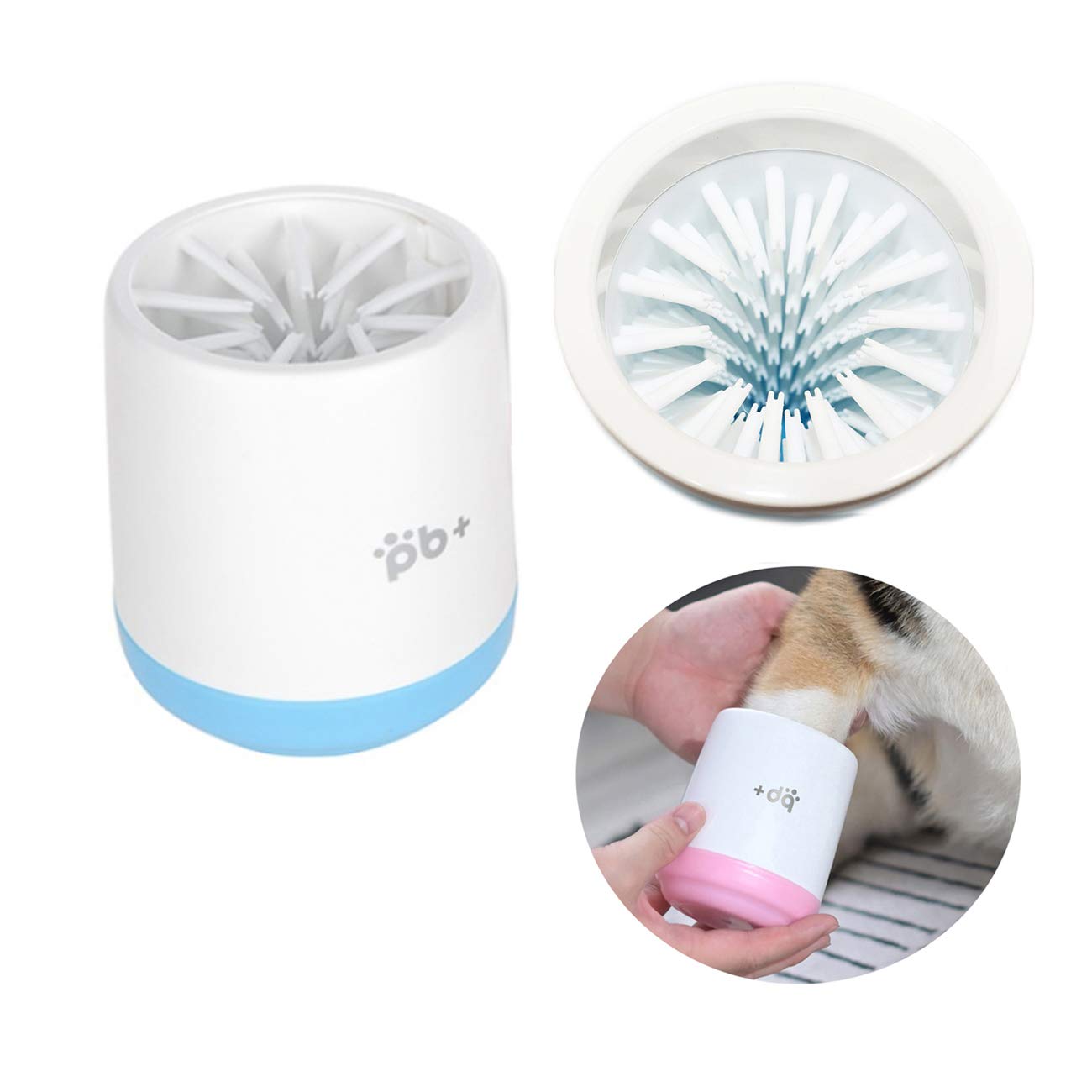IBLUELOVER Dog Paw Cleaner Foot Washer Dog Cleaning Brush Cup Portable Soft Silicone Bristles Brush Pet Foot Massager for Small Medium Dog, Removable and Washable