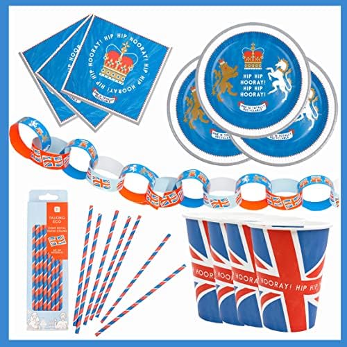 Talking Tables 2022 Jubilee Party Decorations, Queen's Platinum Royal
