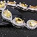 EVER FAITH CZ November Birthstone Elegant Tear Drop Necklace Earrings Bracelet Set Yellow Citrine-Color