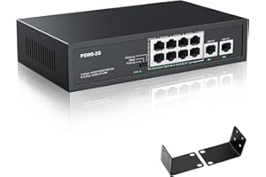 REAL HD 8 Port Full Gigabit PoE+ Switch with Rack Mount Ears, with 2 Gigabit Uplink Ports Up to 30W Per PoE Port, Total Budget 120W, 48 Volt 803.af/at Compliant, Compatible with PoE IP Cameras VOIP Phones